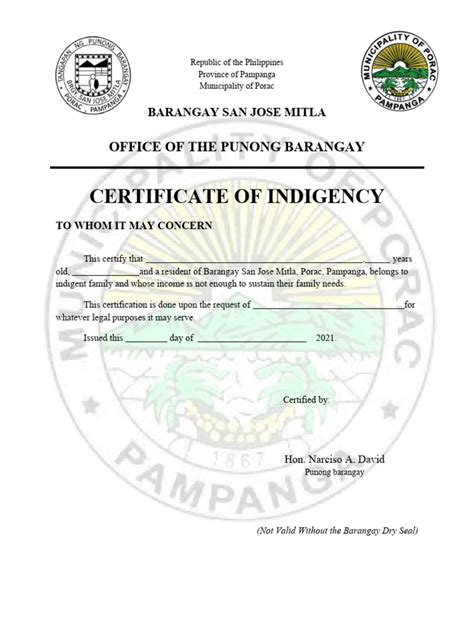 Certificate of Indigency: How to Obtain One and What It Can Do fo.